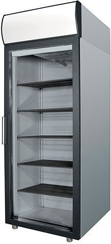 Холодильный шкаф из нерж. стали с стеклянными дверьми POLAIR DM107-G